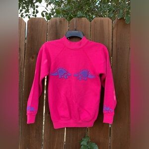 True Vintage "Cute dinosaurs " Hanes her way for girls raglan sleeves sweatshirt